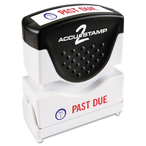 COS035543 ACCUSTAMP2 Pre-Inked Shutter Stamp, Red/Blue, PAST DUE, 1 5/8 x 1/2