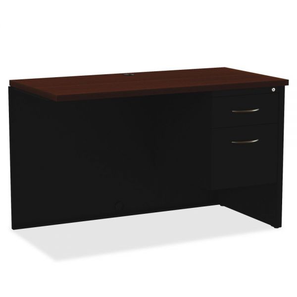LLR79153 Lorell Walnut Laminate Comm. Steel Desk Series