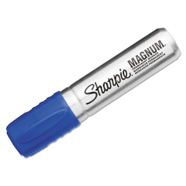 SAN44003 Sharpie Magnum Oversized Permanent Marker, Chisel Tip, Blue