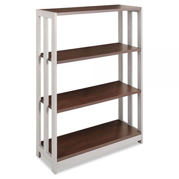LITTR735MOC Linea Italia Trento Line Bookcase, Three-Shelf, 31-1/2w x 11-5/8d x 43-1/4h, Mocha