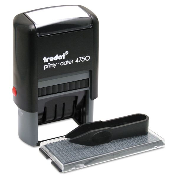USS5916 Trodat Self-Inking Do It Yourself Message Dater, 3/4 x 1 7/8, Blue/Red