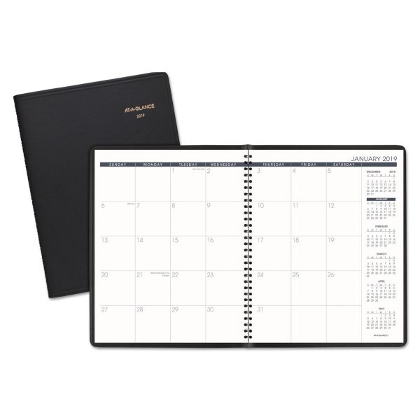 AAG7026005 AT-A-GLANCE Monthly Planner, 8 7/8 x 11, Black, 2019