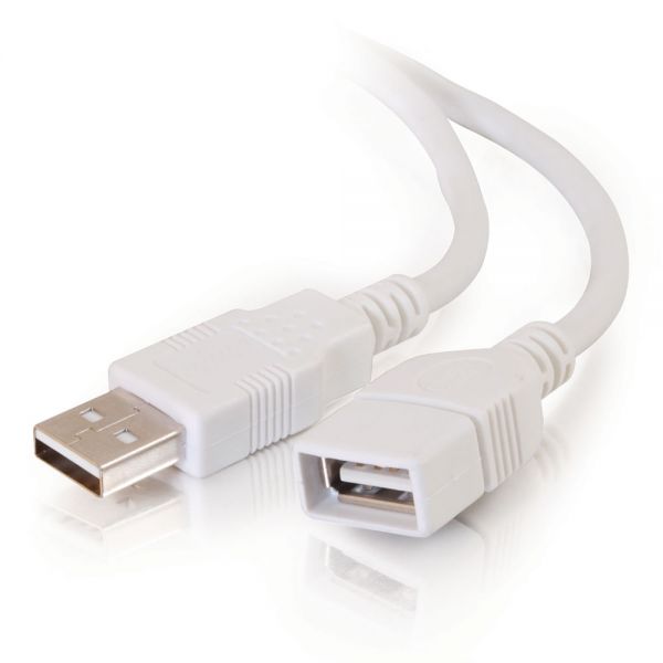 SYNX1612551 C2G 1m USB 2.0 A to A Male to Female Extension Cable for PCs and Laptops - White (3.3ft)