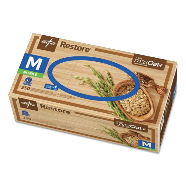 MIIOAT6802 Medline Restore Nitrile Exam Gloves with Oatmeal, Medium, Off-White, 250/Box