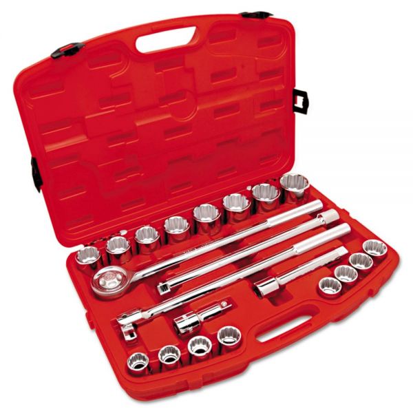 CHTCTK21SAE Crescent 21-Piece Mechanic's Tool Set, SAE, 3/4" Drive, 7/8" to 2", 12-Point Sockets