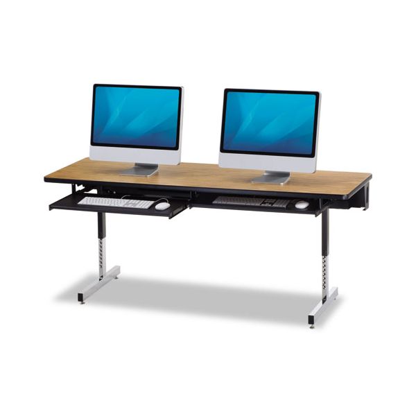 VIR872436078 Virco 8700 Series Rectangular Activity Table, 36w x 24d x 30h, Walnut/Chrome