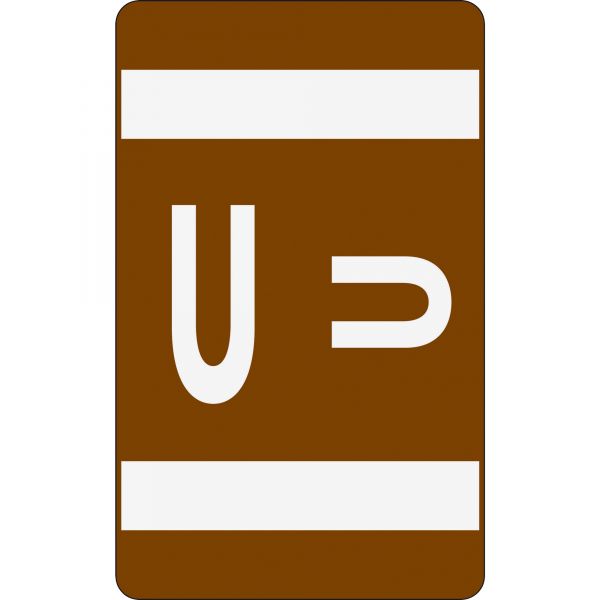 SMD67191 Smead Alpha-Z Color-Coded Second Letter Labels, Letter U, Dark Brown, 100/Pack