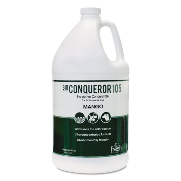 FRS1BWBMG Fresh Products Bio Conqueror 105 Enzymatic Concentrate, Mango, 1gal, Bottle, 4/Carton