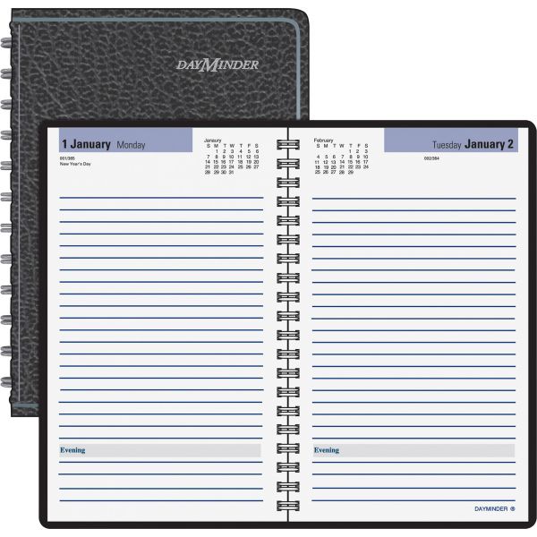 AAGSK4600 AT-A-GLANCE DayMinder Daily Appointment Book with Open Scheduling, 8 x 4 7/8, Black, 2019