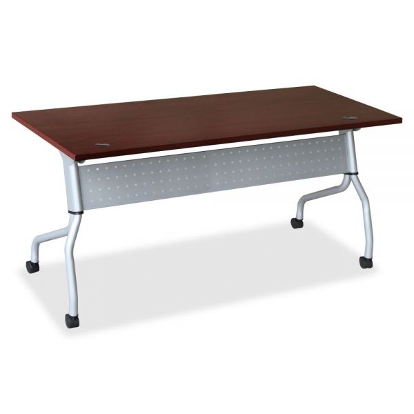 LLR60718 Lorell Mahogany Flip Top Training Table