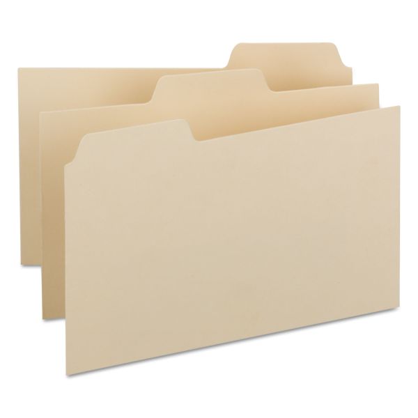 SMD57030 Smead Self-Tab Card Guides, Blank, 1/3 Tab, Manila, 8 x 5, 100/Box