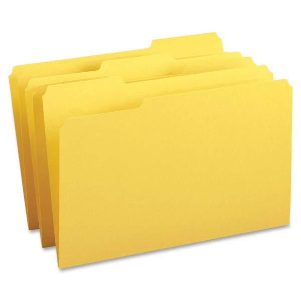 BSN99722 Business Source Yellow Colored File Folders