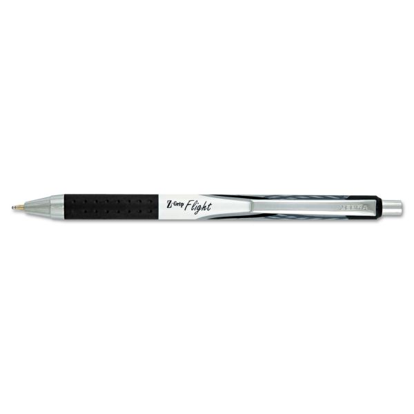 ZEB21910 Zebra Z-Grip Flight Retractable Ballpoint Pen, 1.2 mm, Bold, Black, Dozen