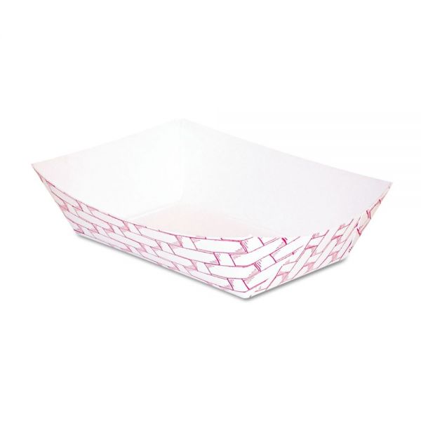BWK30LAG025 Boardwalk Paper Food Baskets, 1/4 lb Capacity, Red/White, 1000/Carton