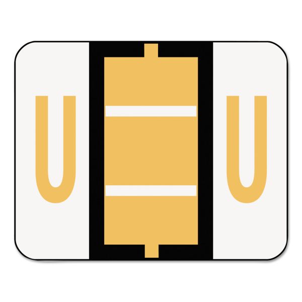 SMD67091 Smead A-Z Color-Coded Bar-Style End Tab Labels, Letter U, Light Orange, 500/Roll