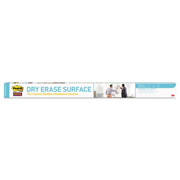 MMMDEF4X3 Post-it Super Sticky Dry Erase Surface with Adhesive Backing, 48" x 36", White