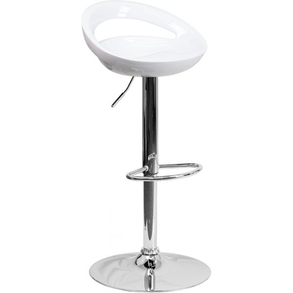 FHFCHTC31062WHGG Flash Furniture Contemporary Plastic Barstool