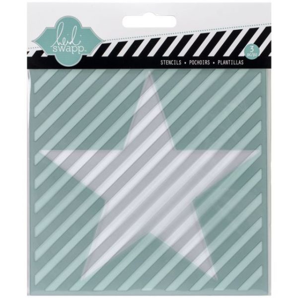 NOTM109088 Heidi Swapp Mixed Media Stencils 5.5"X5.5" 3/Pkg
