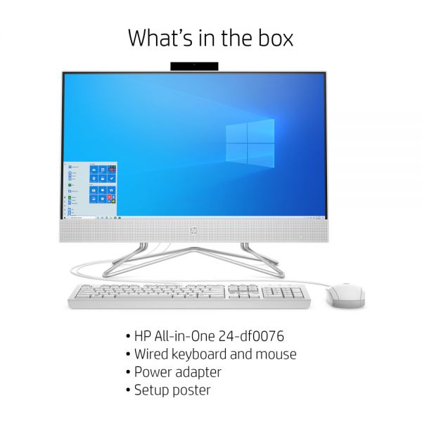 HP 24-df0076 All-In-One PC, 23.8” Touchscreen, AMD Ryzen 5, 8GB