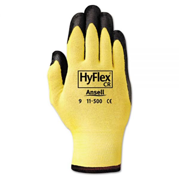 ANS1150010 AnsellPro HyFlex Ultra Lightweight Assembly Gloves, Black/Yellow, Size 10, 12 Pairs