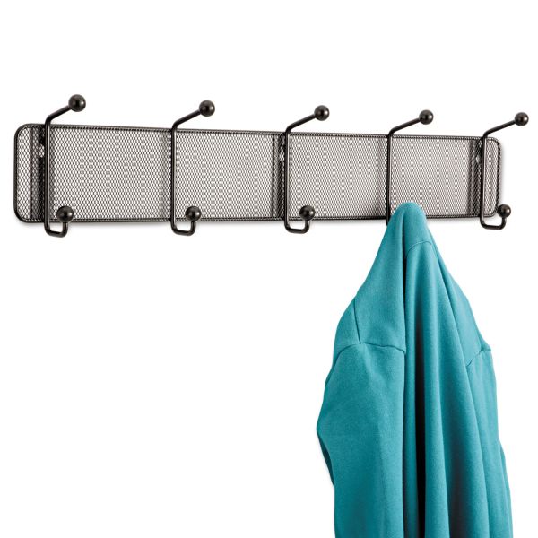 SAF6403BL Safco Onyx Mesh Wall Racks, 5 Hook, Steel