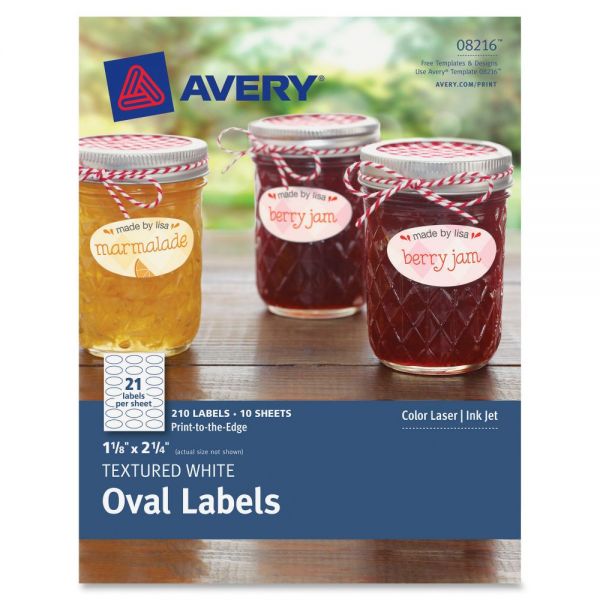 AVE8216 Avery Textured White Oval Labels