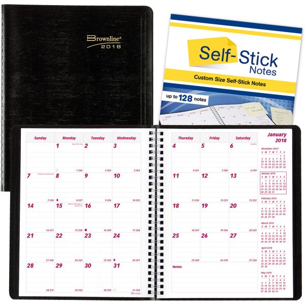 REDCB1200NBLK Brownline PlannerPlus 14-Month Monthly Planners