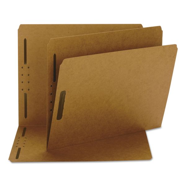SMD14813 Smead Kraft K Style Fastener Folders, Straight Cut, Top Tab, Letter, Brown, 50/Box