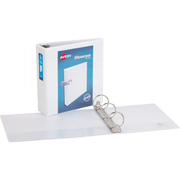 AVE19751 Avery Showcase Economy 3-Ring View Binder, 3" Capacity, Round Ring, White