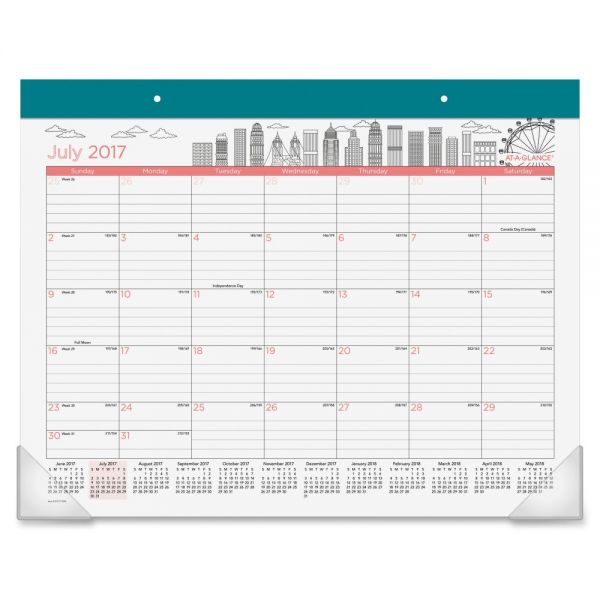 AAGD1017704A At-A-Glance Paint the Town Academic Monthly Desk Pad