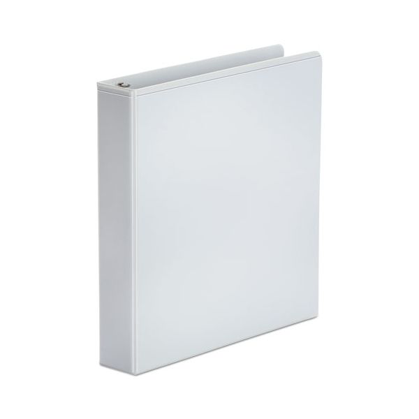 UNV20972PK Universal Economy 3-Ring View Binder, 1 1/2" Capacity, Round Ring, White, 6/Pack