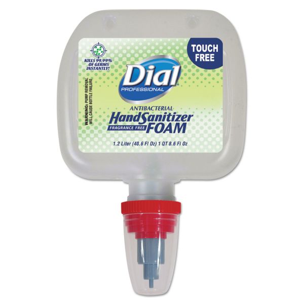 DIA99153 Dial Professional Duo Touch-Free Foaming Hand Sanitizer Refill, 1.2 L, Fragrance-Free, 3/Carton