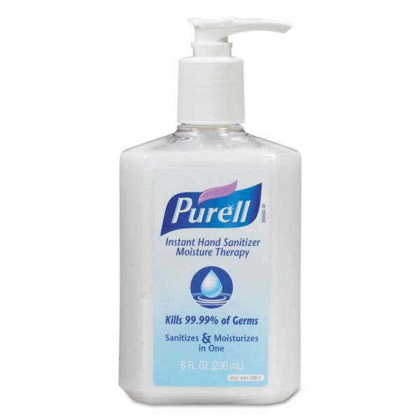 GOJ955212EA PURELL Moisture Therapy Instant Hand Sanitizer, 236 mL Pump Bottle, White