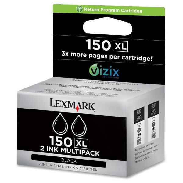 LEX14N1813 Lexmark #150XL Black High Yield Return Program Ink Cartridges (14N1813)