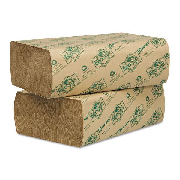 WAU48000 Wausau Paper EcoSoft Multifold Towels, Natural, 250 Towels/Pack, 16 Packs/Carton