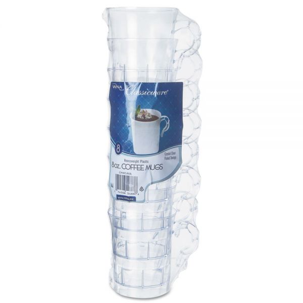 WNARSCWM8248PK WNA Classicware Plastic Coffee Mugs, 8 oz., Clear, 8 Mugs/Pack