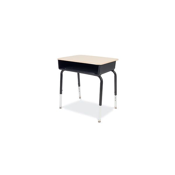 VIR78538500102 Virco 785 Open-Front Student Desk w/Colored Bookboxes, 24w x 18d, Black, 2/Carton