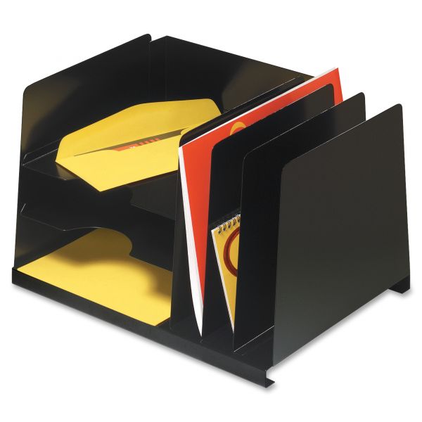 MMF264R3HVBK SteelMaster Combination Horizontal/Vertical Steel File, Six Sections, 15 x 11 x 8 1/8, Black