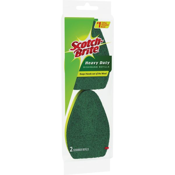 MMM48112 Scotch-Brite Refill Sponge Heads for Heavy-Duty Dishwand