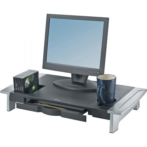 FEL8031001 Fellowes Office Suites Premium Monitor Riser, 27 x 14 x 4 1/4, Black/Silver