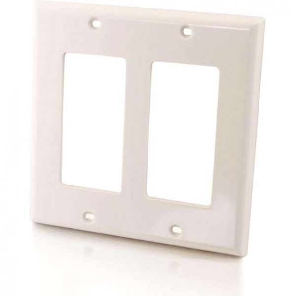 SYNX1772751 C2G Decora Style Double Gang Wall Plate - White