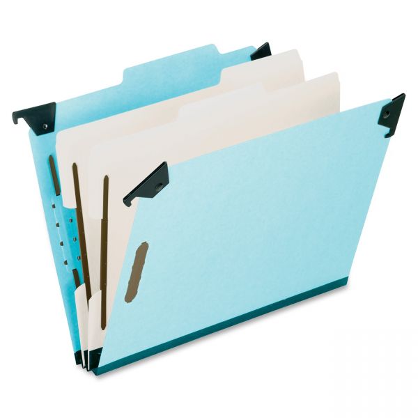 PFX59352 Pendaflex Pressboard Hanging Classi-Folder, 2 Divider/6-Sections, Legal, 2/5 Tab, Blue