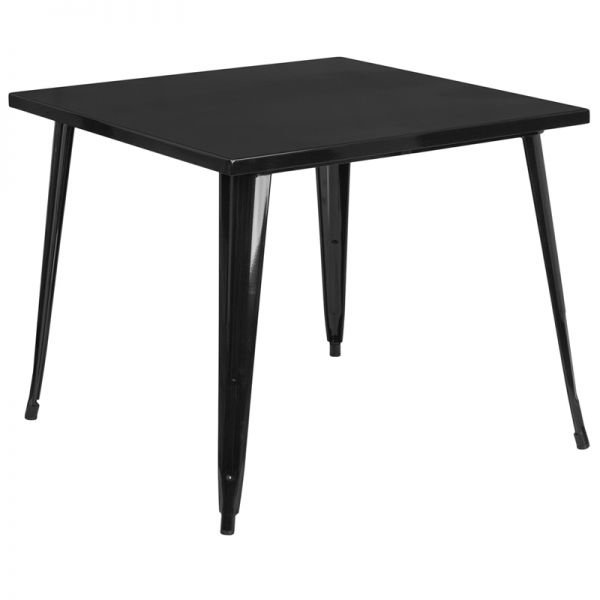 FHFCH5105029BKGG Flash Furniture 35.5'' Square Black Metal Indoor-Outdoor Table