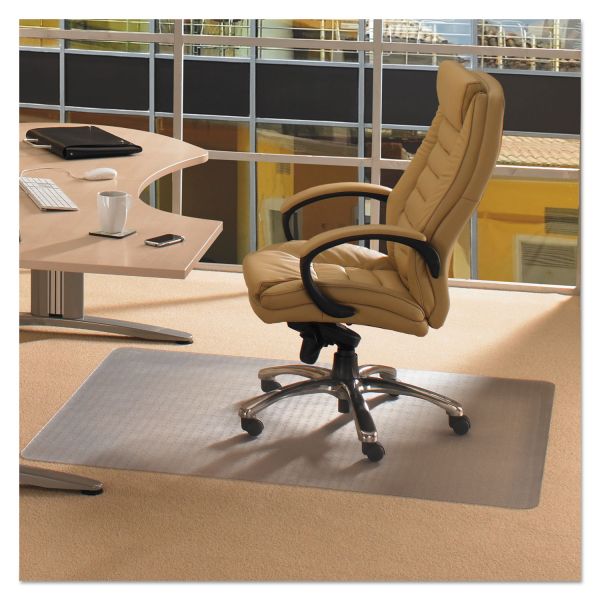 FLRPF1113425EV Floortex Cleartex Advantagemat Phthalate Free PVC Chair Mat for Low Pile Carpet, 53 x 45