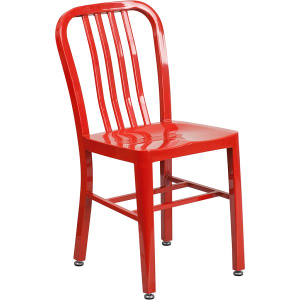 FHFCH6120018REDGG Flash Furniture Metal Indoor-Outdoor Chair
