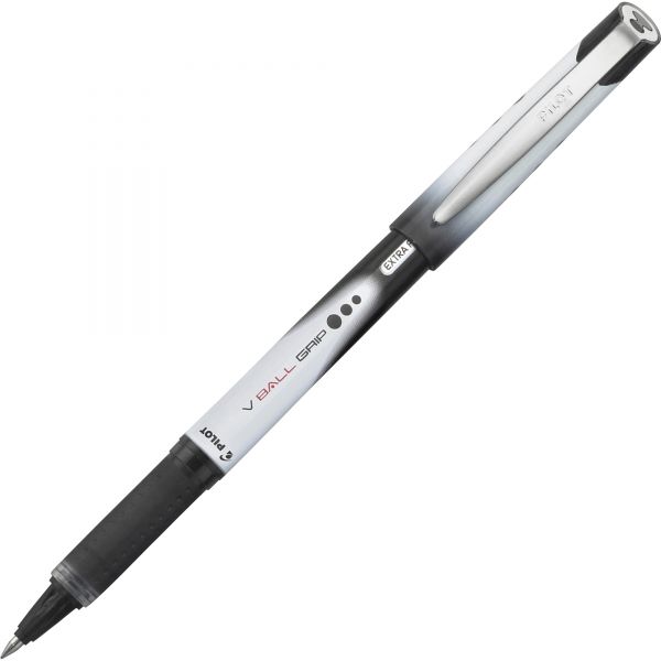 PIL35470 Pilot VBall Grip Liquid Ink Roller Ball Stick Pen, Black Ink, .5mm, Dozen