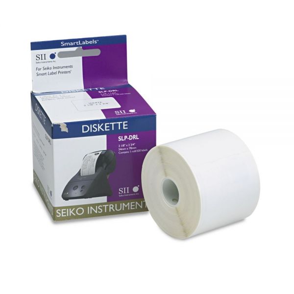 SKPSLPDRL Seiko Self-Adhesive Name Badge/Diskette Labels, 2-1/8 x 2-3/4, White, 320/Box