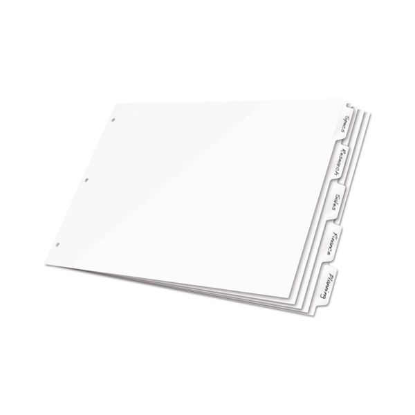 CRD84271 Cardinal Write 'n Erase Tabloid Index Dividers, 8-Tab, White Tab, 11 x 17, 1 Set