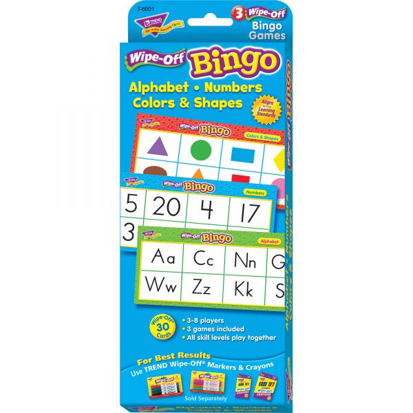 TEP6601 Trend Wipe-Off Alphabet Shapes Bingo Game