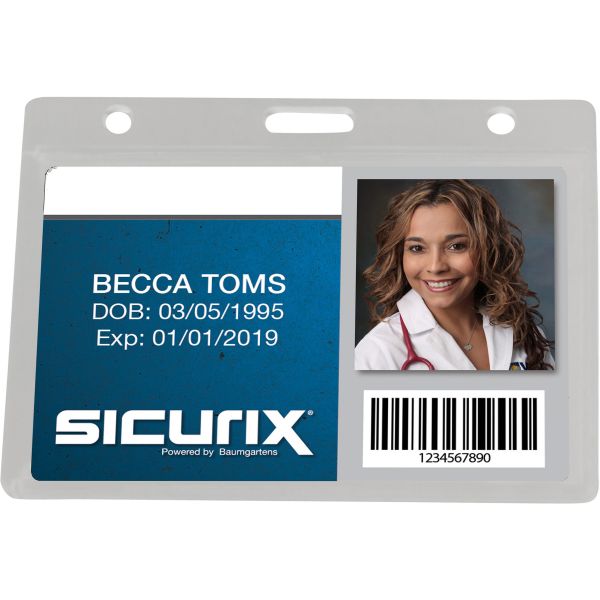 BAU68130 SICURIX Rigid PC ID Badge Dispensers with Thumb Slot - Horizontal